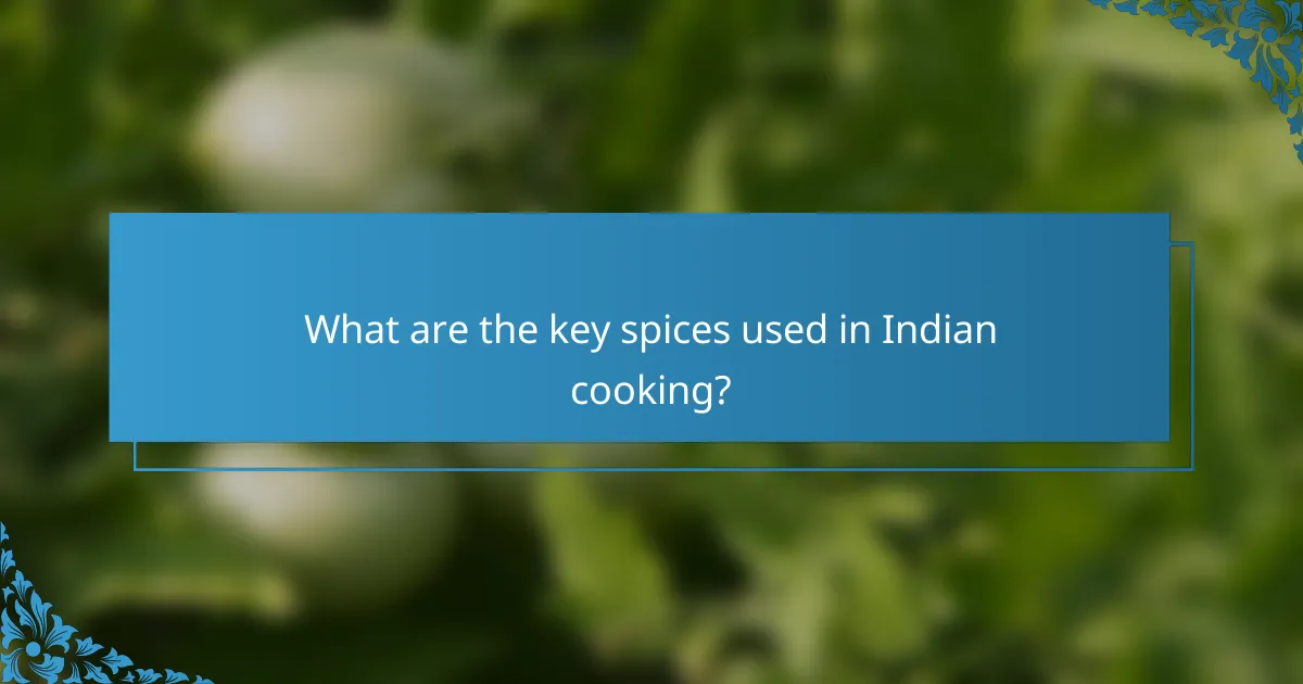 What are the key spices used in Indian cooking?